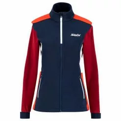 Veste Nordique Swix Cross Jkt Wmn Dark Navy - Rhubarb Red
